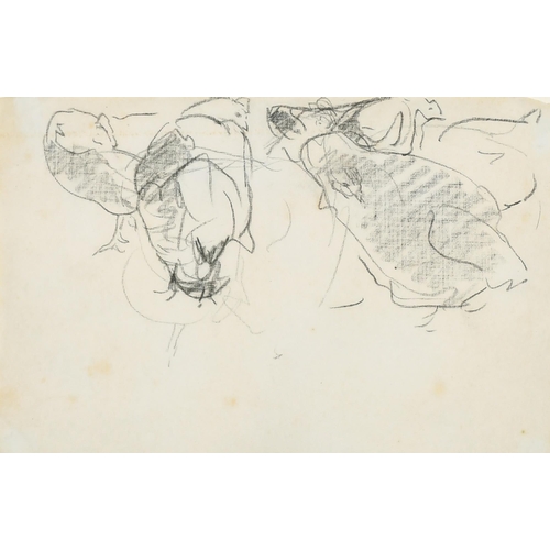 173 - Harry Becker (1865-1928) British. Sketch of Hens, Pencil, 5.25