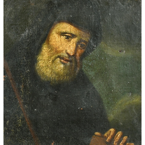 26 - 17th Century Italian School. Study of a Priest, Oil on canvas, a fragment, 8.25