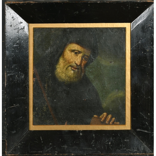 26 - 17th Century Italian School. Study of a Priest, Oil on canvas, a fragment, 8.25