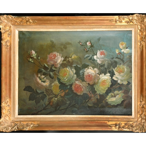 35 - 18th Century French School. Still Life of Flowers, oil on canvas, 21.75