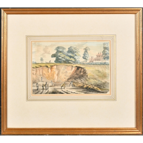 48 - John Nixon (c.1750-1818) British. 'Bush Hill near the River', Watercolour, Signed with initials, and... 