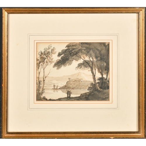 71 - James 'Drunken' Robertson (fl.1813-1881) British. An Italianate Landscape, Ink and wash, Inscribed o... 