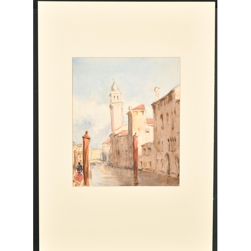 79 - Louise Blandy (19th-20th Century) British. A Venetian Canal Scene, Watercolour, Inscribed on a label... 