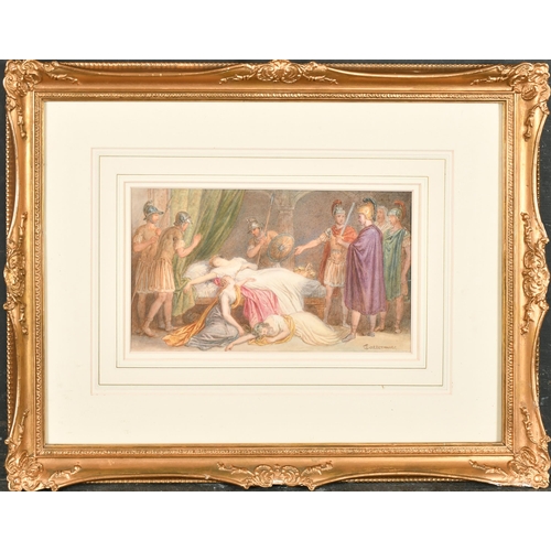 90 - George Cattermole (1800-1868) British. 'Octavian at the death of Cleopatra', Watercolour, Signed, an... 