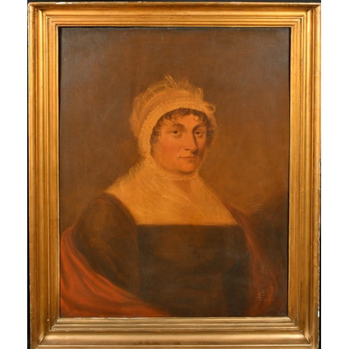 93 - 19th Century English School. Bust Portrait of a Lady, Oil on panel, In a hollow gilt frame, 29.5