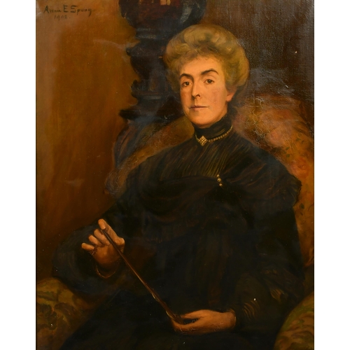 98 - Annie E Spong (19th-20th Century) British. Portrait of Frances Elizabeth Spong (nee Scott), Oil on c... 