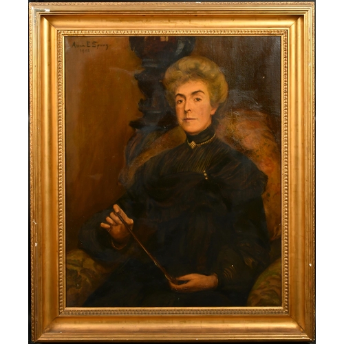 98 - Annie E Spong (19th-20th Century) British. Portrait of Frances Elizabeth Spong (nee Scott), Oil on c... 