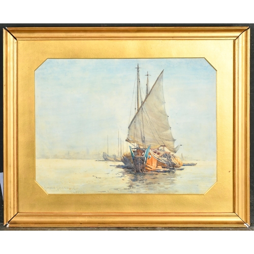 135 - Harold Swanwick (1866-1929) British. Study of a Chinese Junk, Watercolour, Signed and Inscribed 'Ske... 