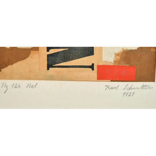 147 - Manner of Kurt Schwitters (1887-1948) German. Untitled, Collage, Bears inscription on mount, 10