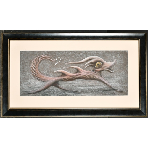 149 - Manner of Alfred Kubin (1877-1959) Czech. A Mythological Creature, Chalk, Bears initials, Inscribed ... 