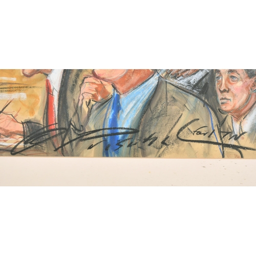 257 - Priscilla Coleman (20th-21st Century) American/British. A Court Scene, Chalk, Signed and inscribed, ... 