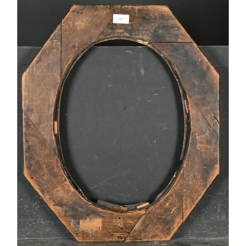 410 - 18th Century Dutch School. An Octagonal Shaped Dutch Black Frame, with an oval insert, rebate 16.75