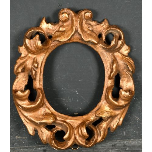 444 - 17th Century Italian School. A Carved Giltwood Frame, oval, rebate 7.25