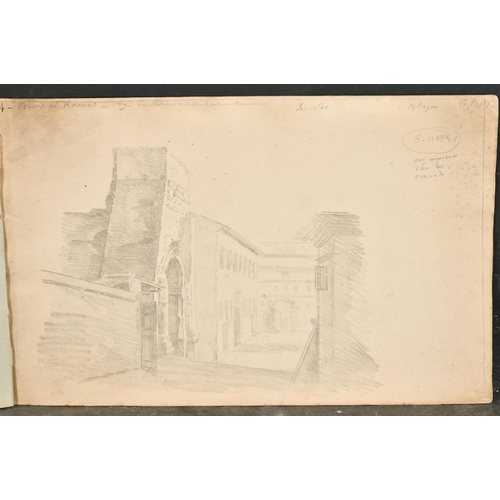 45 - 19th Century Italian School. A Set of Thirteen Views of Rome, Pencil, Inscribed, Contained in a Sket... 