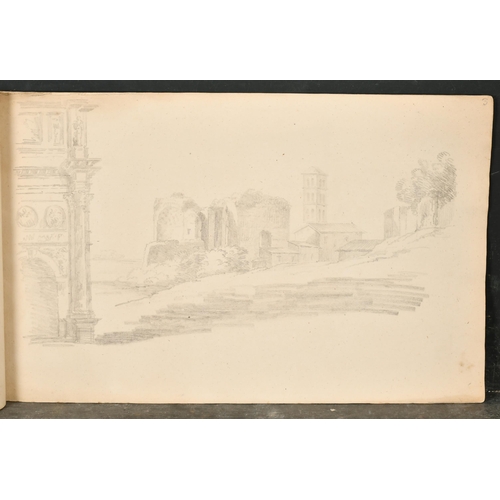 45 - 19th Century Italian School. A Set of Thirteen Views of Rome, Pencil, Inscribed, Contained in a Sket... 