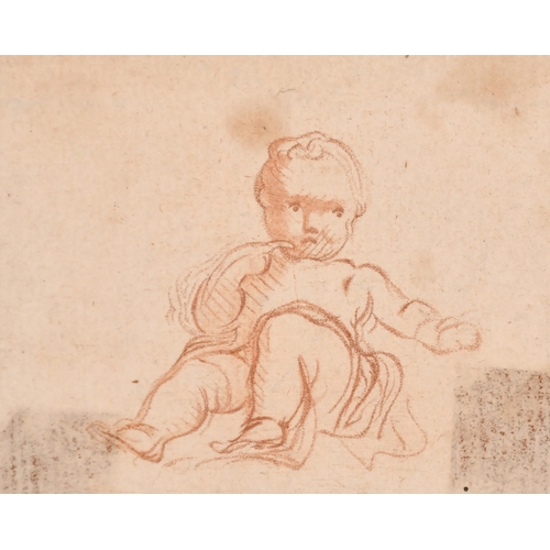 48 - Manner of Salvator Rosa (1615-1673) Italian. A Seated Cherub, Sanguine, Inscribed on a label, Mounte... 