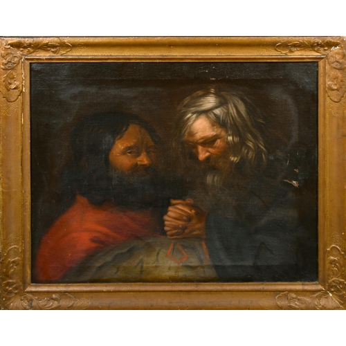 52 - 18th Century French School. Democritus and Heraclitus, Oil on canvas, 23