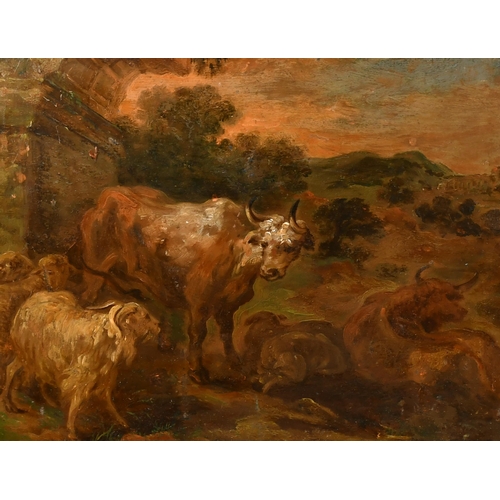 53 - Circle of Paulus Potter (1625-1654) Dutch. Cattle in a Landscape, Oil on panel, 9