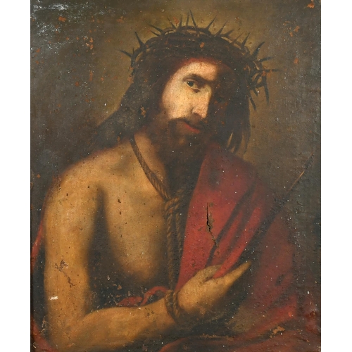 57 - Manner of Jusepe de Ribera (1591-1652) Spanish. Christ with a Crown of Thorns, Oil on canvas, 16.5