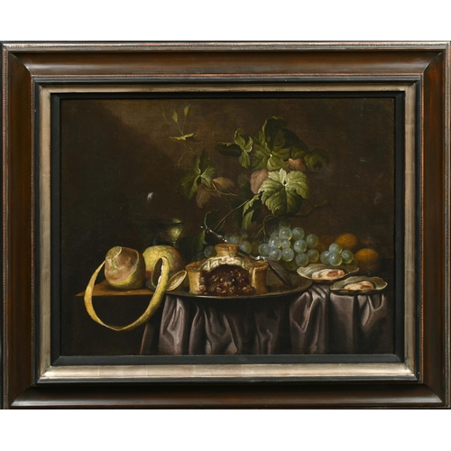 68 - Manner of Joris van Son (1623-1667) Flemish. Still Life with Fruit and Oysters, Oil on canvas, 17