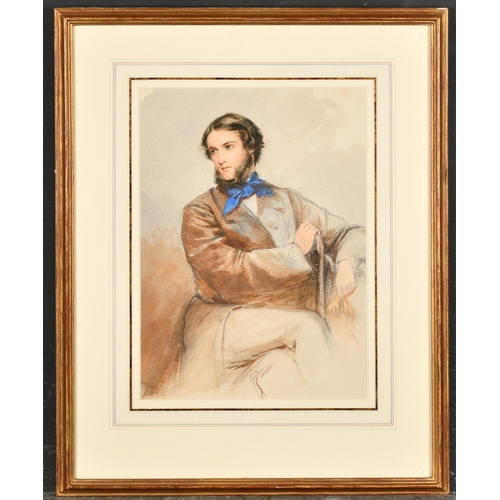 83 - Circle of Octavius Oakley (1800-1867) British. A Seated Man, Watercolour and pencil, 11