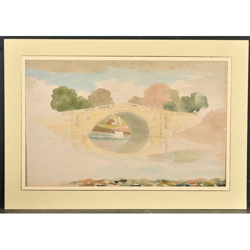 90 - Attributed to John Sell Cotman (1782-1842) British. A Sketch of a Stone Bridge, Watercolour and penc... 