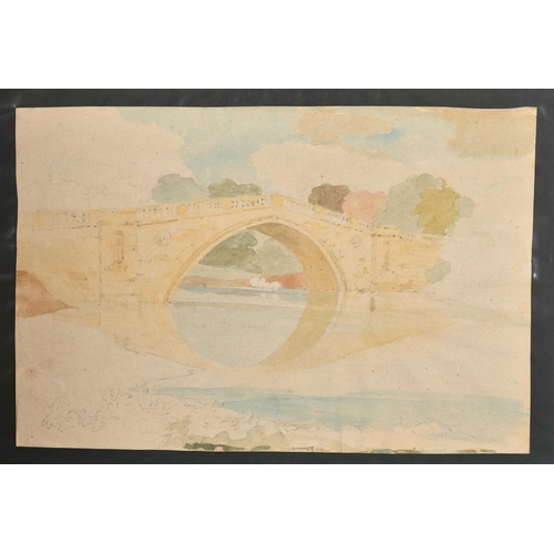 90 - Attributed to John Sell Cotman (1782-1842) British. A Sketch of a Stone Bridge, Watercolour and penc... 