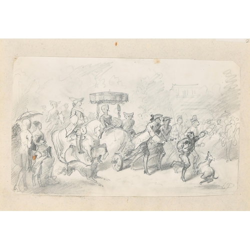 93 - An Album of Drawings containing works by R G Meyerheim (4), E H Shepard (3), F R Pickersgill (1), A ... 