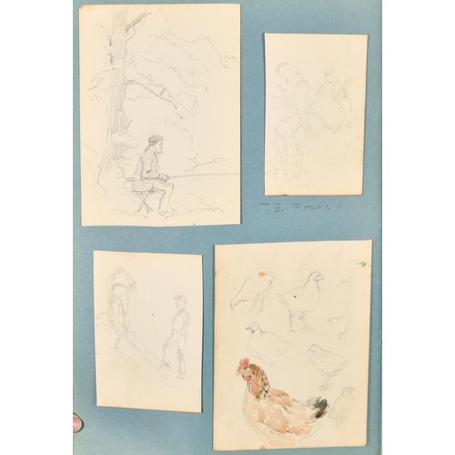 93 - An Album of Drawings containing works by R G Meyerheim (4), E H Shepard (3), F R Pickersgill (1), A ... 