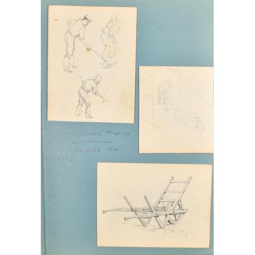 93 - An Album of Drawings containing works by R G Meyerheim (4), E H Shepard (3), F R Pickersgill (1), A ... 