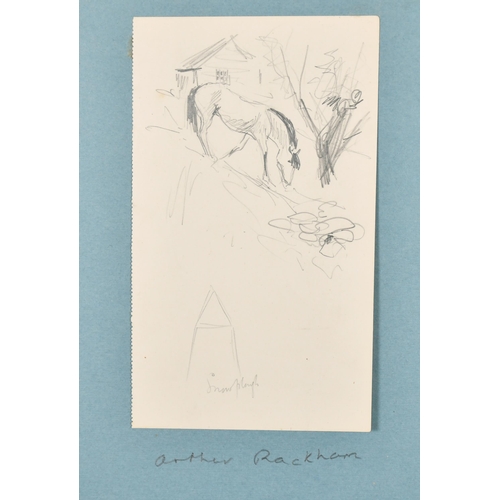 93 - An Album of Drawings containing works by R G Meyerheim (4), E H Shepard (3), F R Pickersgill (1), A ... 