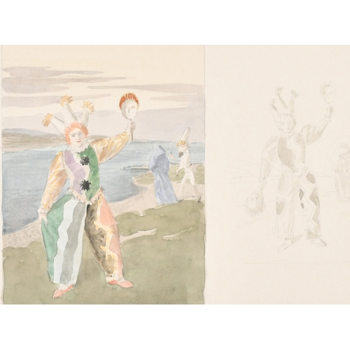 273 - Claude William Harrison (1922-2009) British. Figures on a Beach, Watercolour, Signed in pencil, and ... 