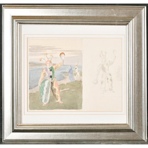 273 - Claude William Harrison (1922-2009) British. Figures on a Beach, Watercolour, Signed in pencil, and ... 