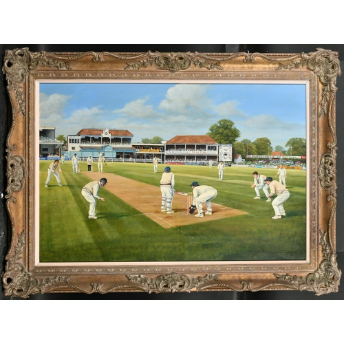 289 - Terence Macklin (20th-21st Century) British. Kent County Cricket Match, Oil on canvas, Signed and da... 