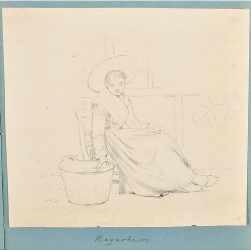 93 - An Album of Drawings containing works by R G Meyerheim (4), E H Shepard (3), F R Pickersgill (1), A ... 