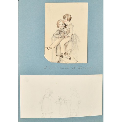 93 - An Album of Drawings containing works by R G Meyerheim (4), E H Shepard (3), F R Pickersgill (1), A ... 