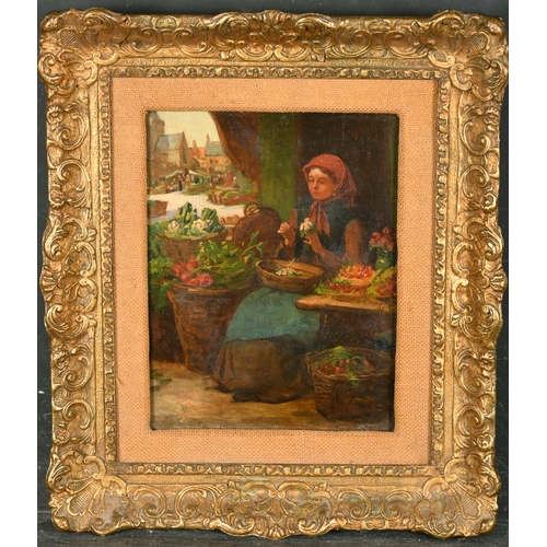 112 - 19th Century English School. A Fruit Seller, Oil on board, 10.5