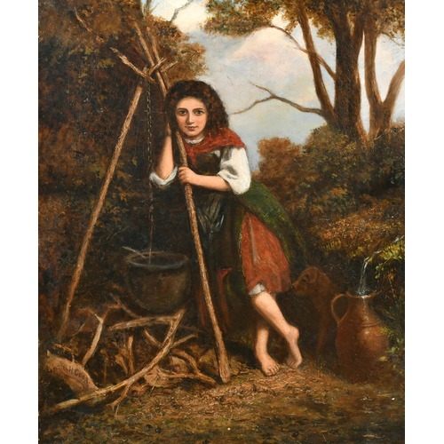 118 - Charles Henry Cook (1830-1906) Irish. A Girl by a Cauldron, Oil on canvas, Signed, 24