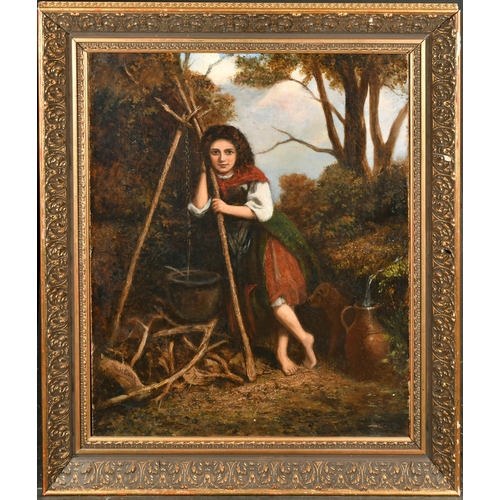 118 - Charles Henry Cook (1830-1906) Irish. A Girl by a Cauldron, Oil on canvas, Signed, 24