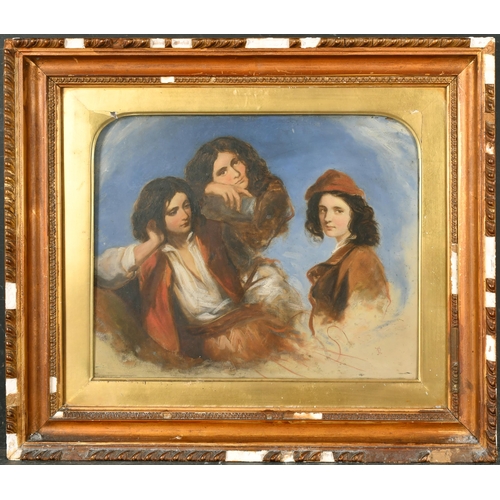 119 - Attributed to John Pettie (1839-1893) British. A Study of Three Italian Boys, Oil on panel, Signed w... 