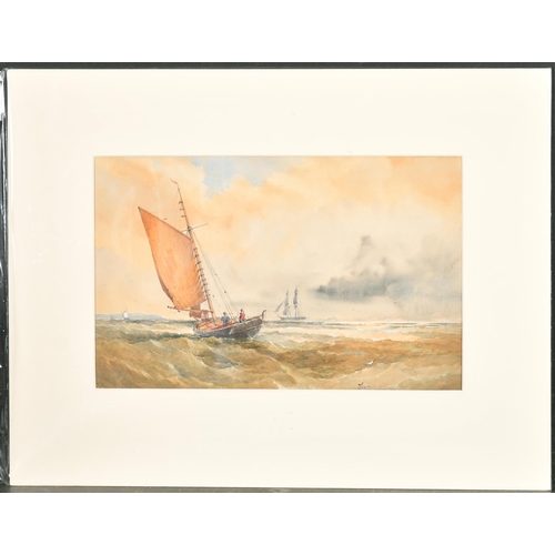 135 - Walter William May (1831-1896) British. A Shipping Scene, Watercolour, Signed and dated '62, Mounted... 