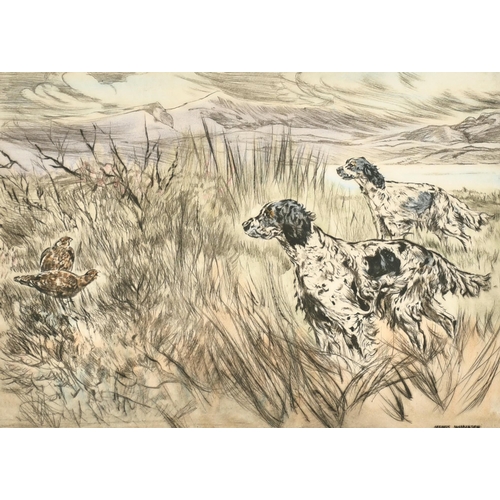 149 - Henry Wilkinson (1921-2011) British. Setters on Grouse, Etching, Signed and numbered 11/160 in penci... 