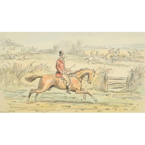 150 - Hablot Knight Browne 'Phiz' (1815-1882) British. A Hunting Scene, Watercolour and pencil, Signed 'Ph... 