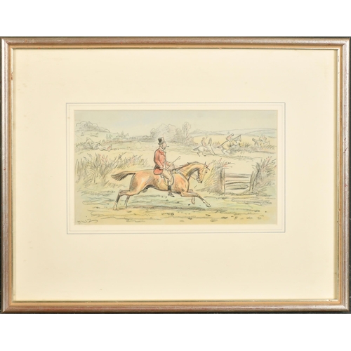 150 - Hablot Knight Browne 'Phiz' (1815-1882) British. A Hunting Scene, Watercolour and pencil, Signed 'Ph... 