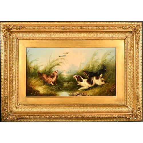 154 - George Armfield (1808-1893) British. Spaniels Flushing Duck, Oil on canvas, Signed and dated 1867, 1... 