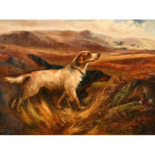 157 - Robert Cleminson (1844-1903) British. Spaniels in a Highland Landscape, Oil on Canvas, Signed, 12