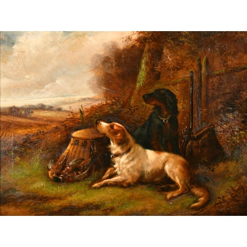 157 - Robert Cleminson (1844-1903) British. Spaniels in a Highland Landscape, Oil on Canvas, Signed, 12