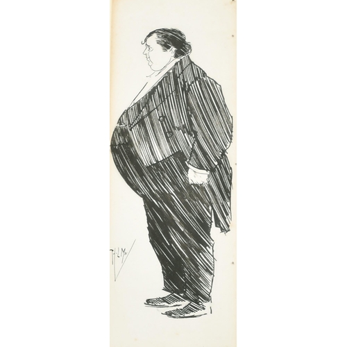 17 - Phil May (1864-1903) British. An Enormous Gentleman, Ink, Signed, Shaped 6