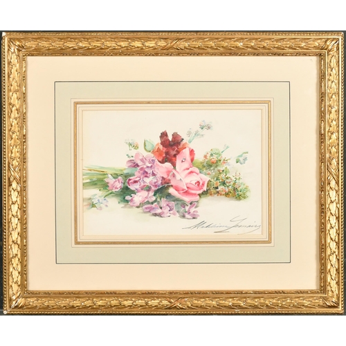 183 - Madeleine-Jeanne Lemaire (1845-1928) French. Spring Flowers, Watercolour, Signed, 6.5