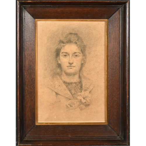 185 - Leon Jean Joseph Fauret (1863-1955) French. Bust Portrait of a Woman, Pencil, Signed, and inscribed ... 